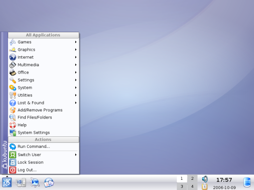 Distribuce Kubuntu s prostředím KDE.